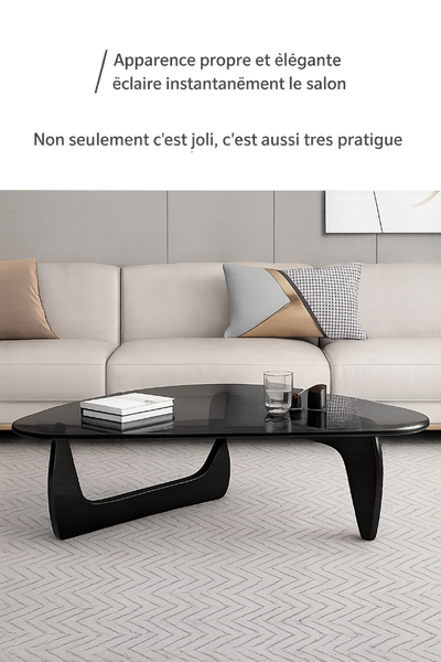 Table basse ovale en verre design scandinave