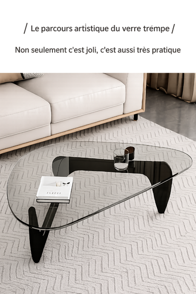 Table basse ovale en verre design scandinave