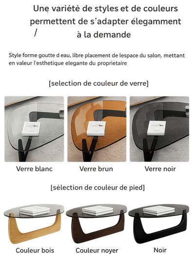 Table basse ovale en verre design scandinave