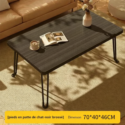 Table basse pliante rectangulaire en bois pour petit espace