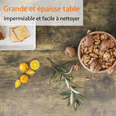 Table basse rectangulaire en bois et métal vintage avec rangement