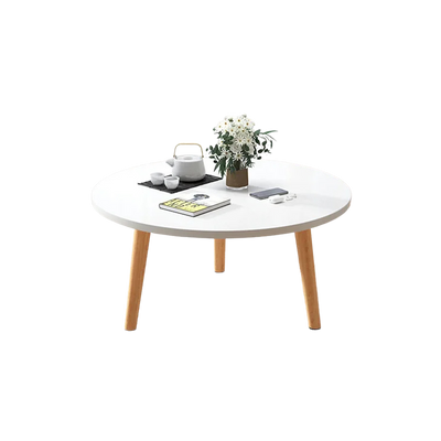 Table basse ronde en bois minimaliste