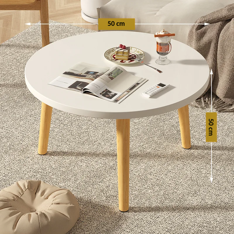 Table basse ronde en bois minimaliste