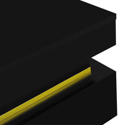 Table basse carrée noire et dorée avec rangements design