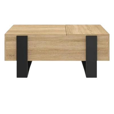 Table basse rectangulaire relevable à double plateau