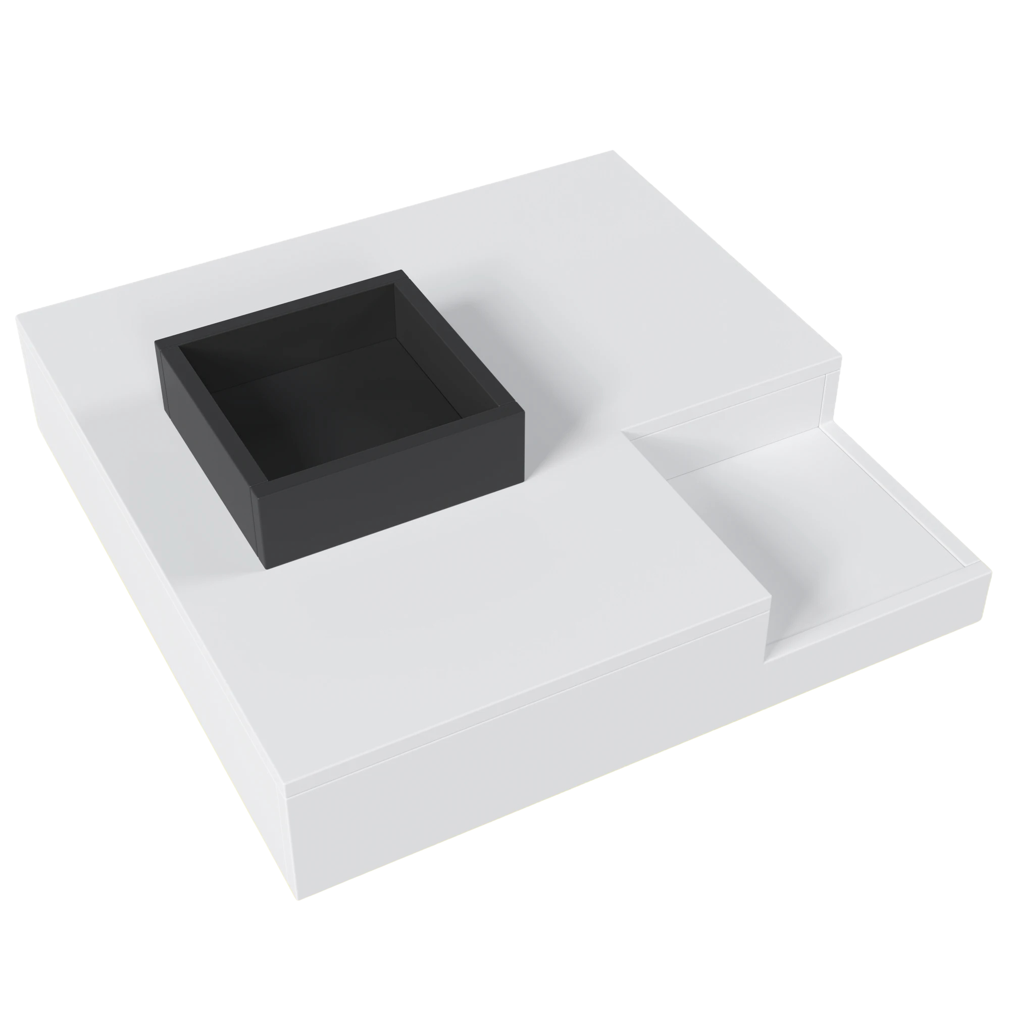 Table basse carrée avec LED et rangement amovible