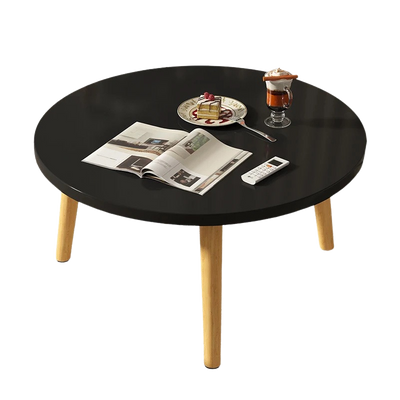 Table basse ronde en bois minimaliste