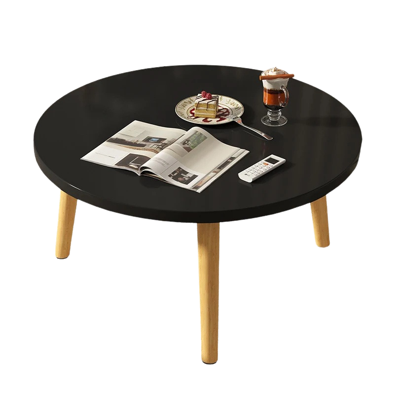 Table basse ronde en bois minimaliste