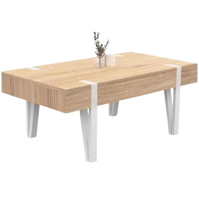 Table basse industrielle bois et métal avec tiroir