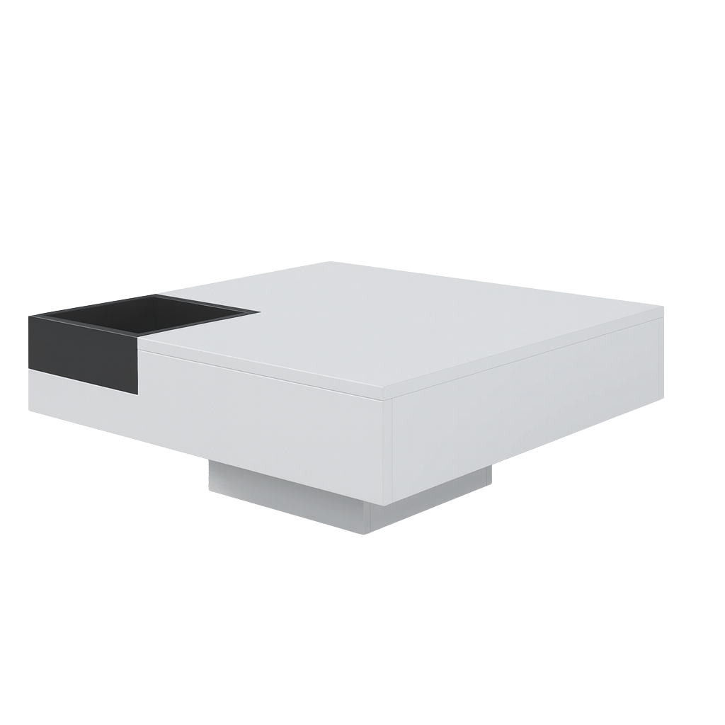 Table basse carrée avec LED et rangement amovible