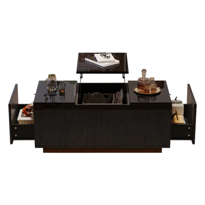 Table basse relevable avec LED et plateau ajustable