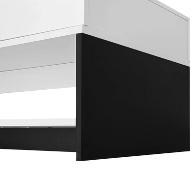 Table basse rectangulaire noire et blanche design avec rangements