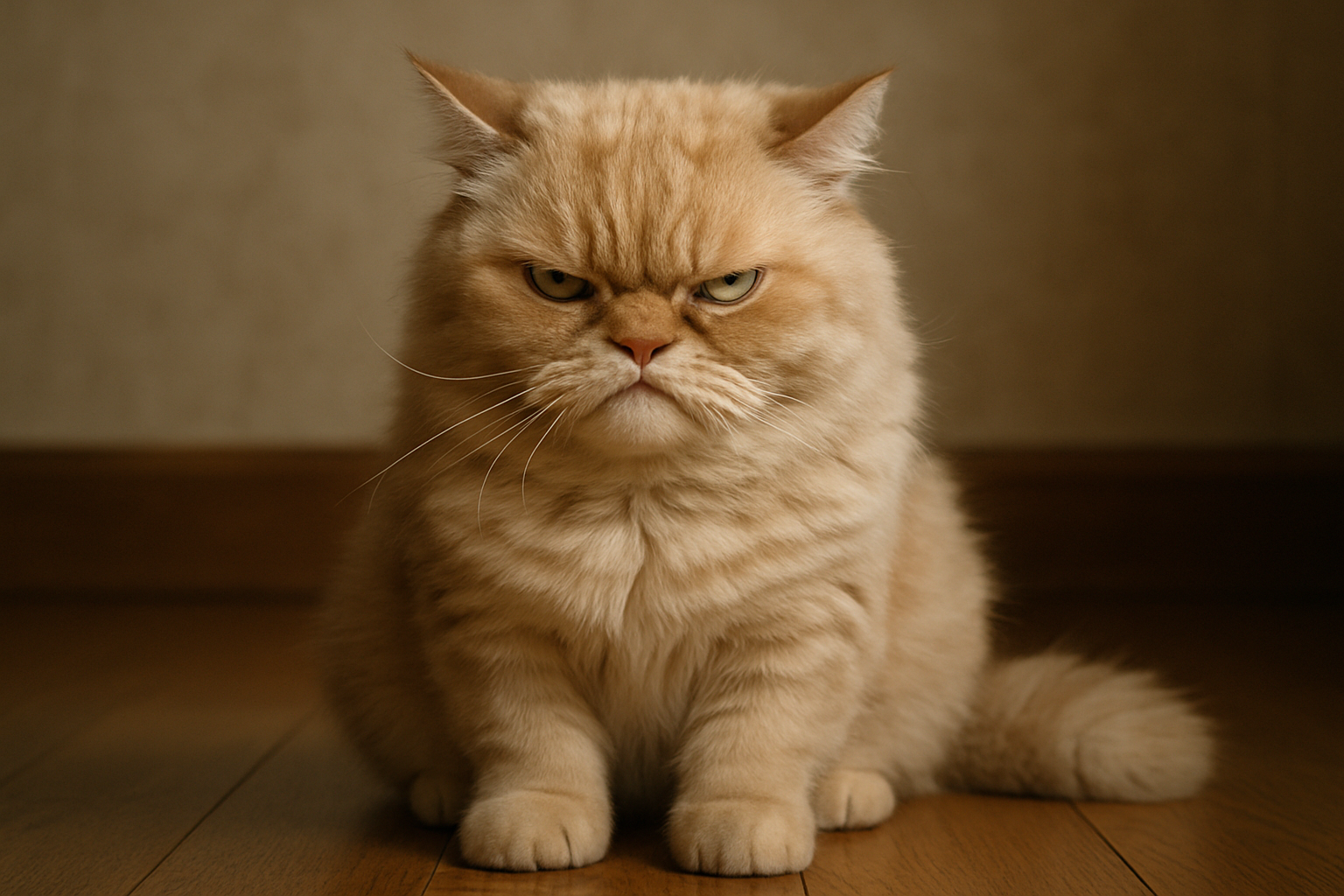 Génére une image de chat pas content
